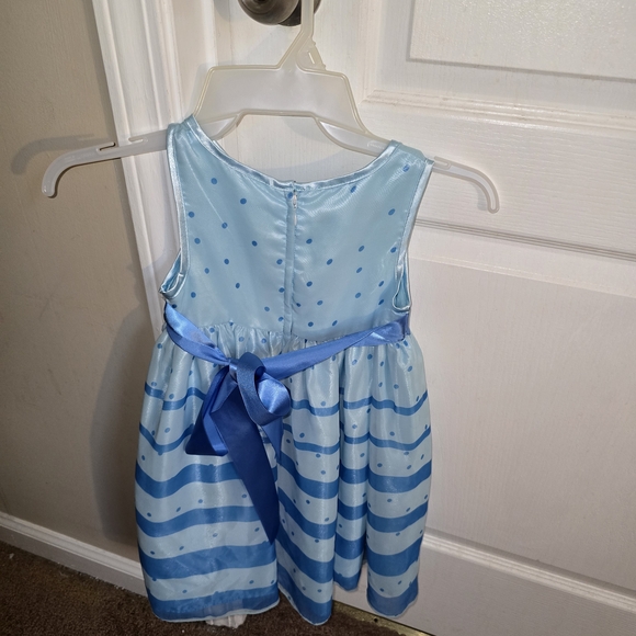 Blue Polka Dot Kids Dress - Picture 2 of 3